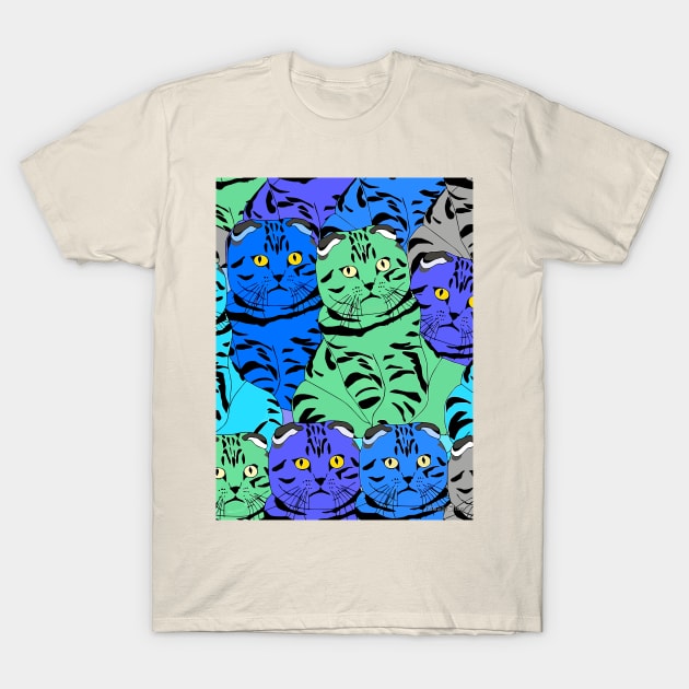 Cat ornamental pattern with purple color T-Shirt by nasib